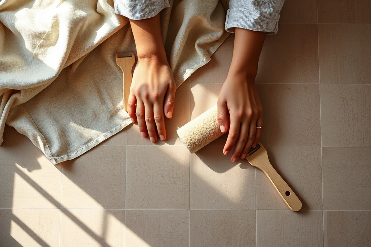 peel & stick tile flooring — Peel & Stick Tile Flooring (the finished result)